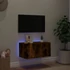 Kép 3/11 - Füstös tölgy színű fali TV-szekrény LED-ekkel 60x35x31 cm
