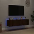 Kép 3/11 - 2 db barna tölgyszínű fali TV-szekrény LED-del 60x35x31 cm