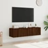 Kép 4/11 - 2 db barna tölgyszínű fali TV-szekrény LED-del 60x35x31 cm