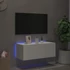Kép 3/11 - Fehér falra szerelhető TV-szekrény LED-lámpákkal 80x35x31 cm