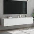 Kép 1/11 - 2 db fehér falra szerelhető TV-szekrény LED-del 60x35x31 cm