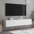 Kép 4/11 - 2 db fehér falra szerelhető TV-szekrény LED-del 60x35x31 cm