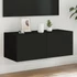Kép 1/11 - Fekete fali TV-szekrény LED-világítással 80x35x31 cm