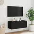 Kép 4/11 - Fekete fali TV-szekrény LED-világítással 80x35x31 cm