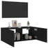 Kép 6/11 - Fekete fali TV-szekrény LED-világítással 80x35x31 cm