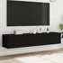 Kép 1/11 - 2 db fekete falra szerelhető TV-szekrény LED-del 80x35x31 cm