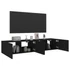 Kép 6/11 - 2 db fekete falra szerelhető TV-szekrény LED-del 80x35x31 cm