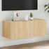 Kép 1/11 - Sonoma tölgy színű fali TV-szekrény LED-ekkel 80x35x31 cm
