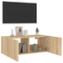 Kép 6/11 - Sonoma tölgy színű fali TV-szekrény LED-ekkel 80x35x31 cm