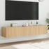 Kép 1/11 - 2 db sonoma tölgy színű fali TV-szekrény LED-del 80x35x31 cm
