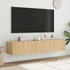 Kép 4/11 - 2 db sonoma tölgy színű fali TV-szekrény LED-del 80x35x31 cm