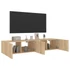 Kép 6/11 - 2 db sonoma tölgy színű fali TV-szekrény LED-del 80x35x31 cm