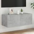 Kép 1/11 - Betonszürke falra szerelhető TV-szekrény LED-del 80x35x31 cm