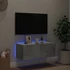 Kép 3/11 - Betonszürke falra szerelhető TV-szekrény LED-del 80x35x31 cm