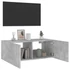 Kép 6/11 - Betonszürke falra szerelhető TV-szekrény LED-del 80x35x31 cm