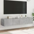 Kép 1/11 - 2 db betonszürke fali TV-szekrény LED-del 80x35x31 cm