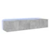 Kép 2/11 - 2 db betonszürke fali TV-szekrény LED-del 80x35x31 cm