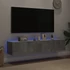 Kép 3/11 - 2 db betonszürke fali TV-szekrény LED-del 80x35x31 cm