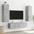 Kép 5/11 - 2 db betonszürke fali TV-szekrény LED-del 80x35x31 cm
