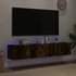 Kép 3/11 - 2 db füstös tölgy fali TV-szekrény LED-ekkel 80x35x31 cm