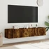 Kép 4/11 - 2 db füstös tölgy fali TV-szekrény LED-ekkel 80x35x31 cm