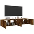 Kép 6/11 - 2 db füstös tölgy fali TV-szekrény LED-ekkel 80x35x31 cm