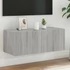 Kép 1/11 - Szürke sonoma színű fali TV-szekrény LED-del 80x35x31 cm