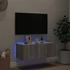 Kép 3/11 - Szürke sonoma színű fali TV-szekrény LED-del 80x35x31 cm