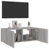Kép 6/11 - Szürke sonoma színű fali TV-szekrény LED-del 80x35x31 cm