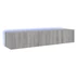 Kép 2/11 - 2 db szürke sonoma fali TV-szekrény LED-ekkel 80x35x31 cm