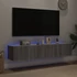 Kép 3/11 - 2 db szürke sonoma fali TV-szekrény LED-ekkel 80x35x31 cm