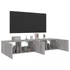 Kép 6/11 - 2 db szürke sonoma fali TV-szekrény LED-ekkel 80x35x31 cm