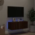 Kép 3/11 - Barna tölgyszínű fali TV-szekrény LED-del 80x35x31 cm