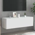 Kép 1/11 - Fehér fali TV-szekrény LED-világítással 100 x 35 x 31 cm