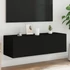 Kép 1/11 - Fekete fali TV-szekrény LED-világítással 100 x 35 x 31 cm