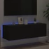 Kép 4/11 - Fekete fali TV-szekrény LED-világítással 100 x 35 x 31 cm