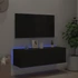 Kép 5/11 - Fekete fali TV-szekrény LED-világítással 100 x 35 x 31 cm