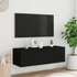 Kép 6/11 - Fekete fali TV-szekrény LED-világítással 100 x 35 x 31 cm