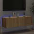 Kép 4/11 - Sonoma tölgy színű fali TV-szekrény LED-ekkel 100 x 35 x 31 cm