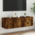 Kép 1/11 - Füstös tölgy színű fali TV-szekrény LED-ekkel 100 x 35 x 41 cm