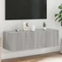 Kép 1/11 - Szürke sonoma színű fali TV-szekrény LED-ekkel 100 x 35 x 31 cm
