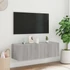 Kép 6/11 - Szürke sonoma színű fali TV-szekrény LED-ekkel 100 x 35 x 31 cm