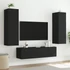 Kép 6/11 - 2 db fekete falra szerelhető TV-szekrény LED-del 60x35x41 cm