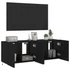Kép 7/11 - 2 db fekete falra szerelhető TV-szekrény LED-del 60x35x41 cm
