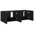 Kép 8/11 - 2 db fekete falra szerelhető TV-szekrény LED-del 60x35x41 cm