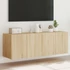 Kép 1/11 - 2 db sonoma tölgy színű fali TV-szekrény LED-del 60x35x41 cm