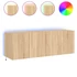 Kép 2/11 - 2 db sonoma tölgy színű fali TV-szekrény LED-del 60x35x41 cm