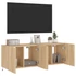 Kép 7/11 - 2 db sonoma tölgy színű fali TV-szekrény LED-del 60x35x41 cm