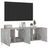 Kép 6/11 - 2 db betonszürke fali TV-szekrény LED-del 60x35x41 cm