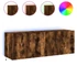 Kép 2/11 - 2 db füstös tölgy fali TV-szekrény LED-ekkel 60x35x41 cm